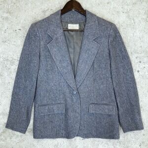 Pendleton Vintage Wool Single Button Blazer Gray size 10